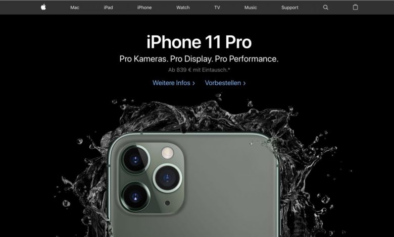Pro! Pro! Pro! (Quelle: Screenshot Apple.de)