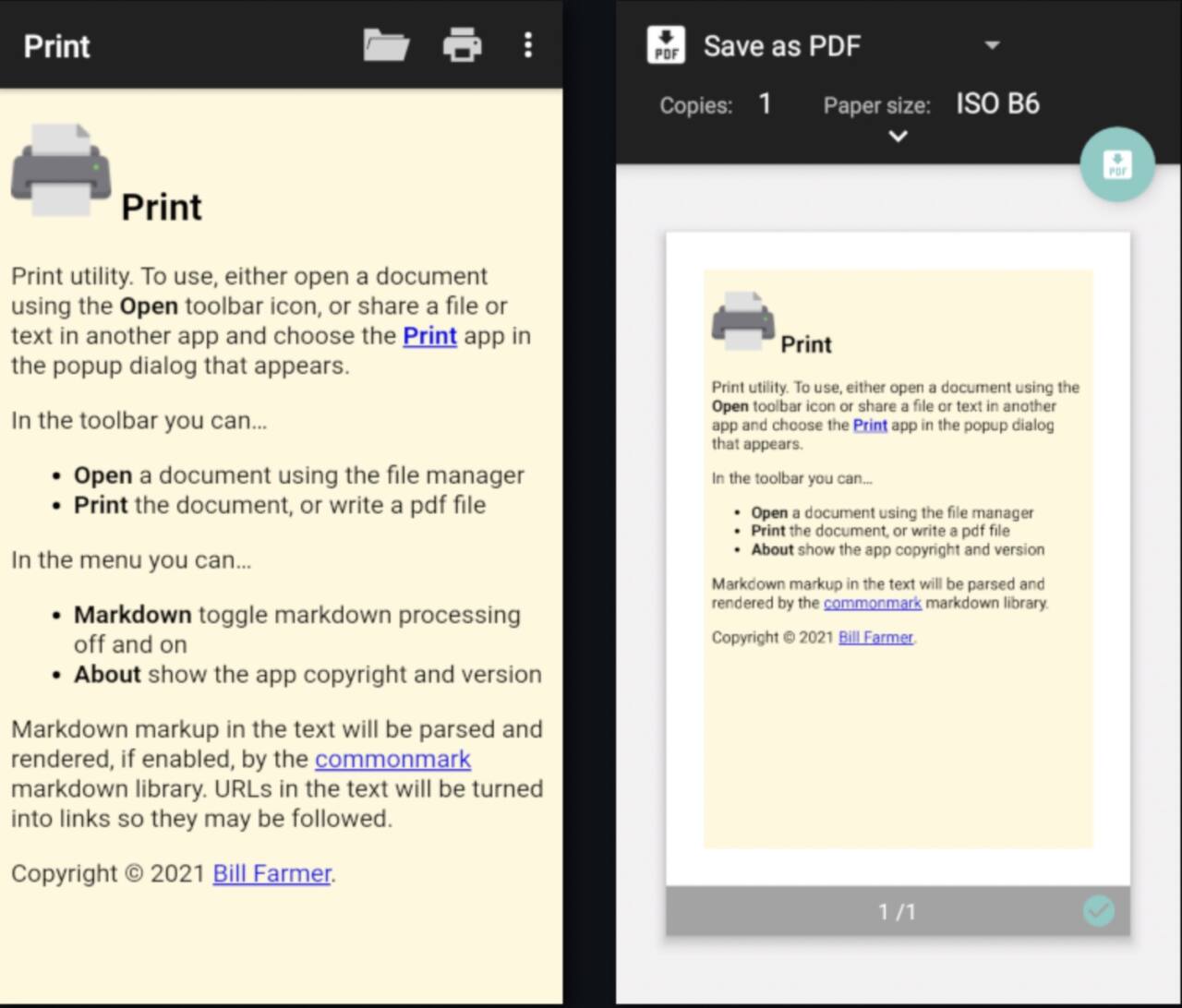 Android Print-to-PDF Open Source