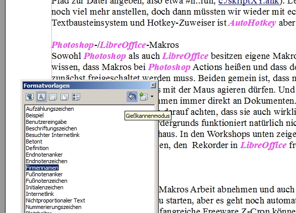 OpenOffice-Formatvorlagen
