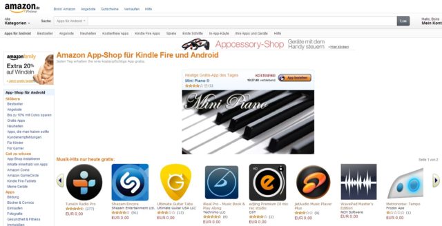 Für Musik-Fans lohnt sich der Abstecher in den Amazon App Shop heute ganz besonders