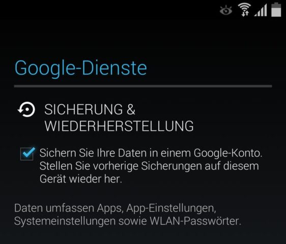 Samsung_Einrichten_5 Google Sicherung