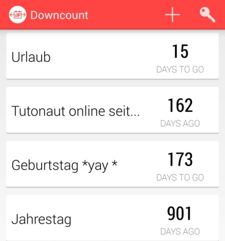 Fair: Auch in der kostenlosen Version von DownCount könnt Ihr soviele Countdowns anlegen, wie Ihr wollt 