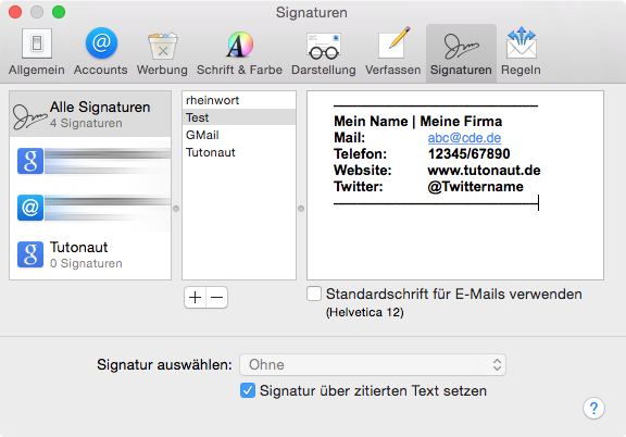 Anleitung Ansprechende Signaturen In Apple Mail Erstellen Und Automatisch Einfugen Tutonaut De