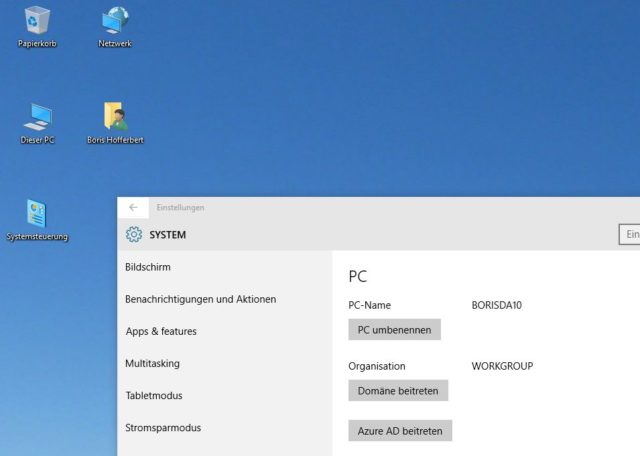 Neues Windows, alte Icons: Auch unter Windows 10 könnt Ihr die wichtigen Systemziele bei Bedarf über den Desktop erreichen
