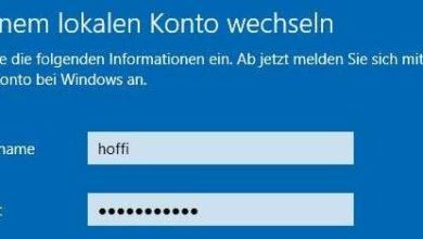 Windows 10 lokales Konto