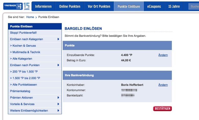 Payback Punkte Auf Das Bankkonto Uberweisen Lassen Tutonaut De