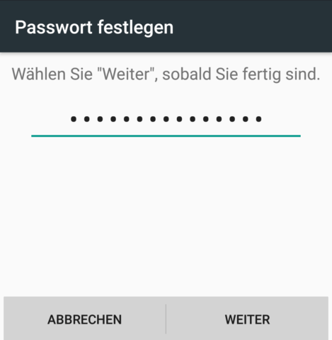 Android Passwort
