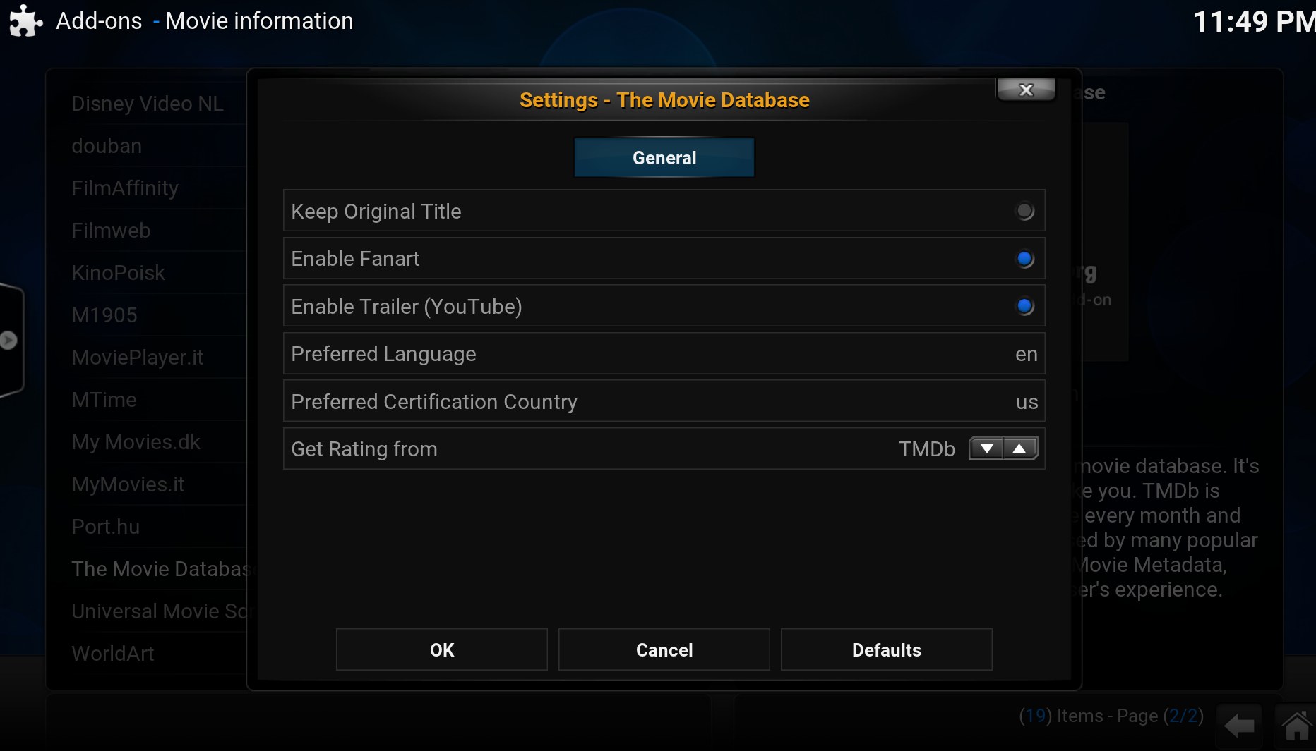 Guide: Set up Kodi media collection sources with metadata (4/9) |  
