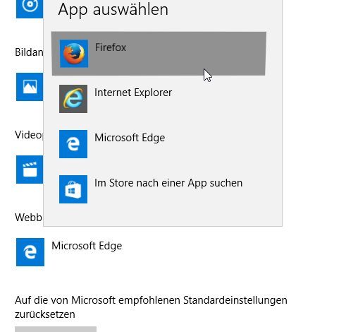 Standardbrowser Windows 10