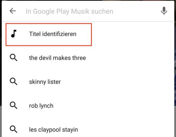 Google Play Music erkennen
