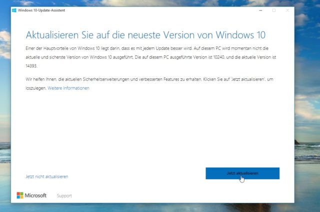 Per Microsoft-Tool holt Ihr Euch das Anniversary Update für Windows 10 manuell auf Euren Rechner