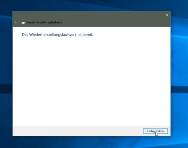 Windows 10 Wiederherstellungslaufwerk