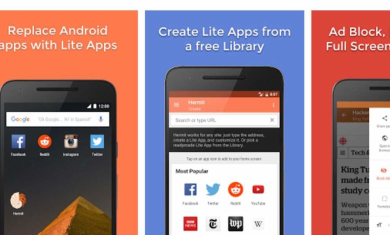 Hermit Browser Lite-Apps