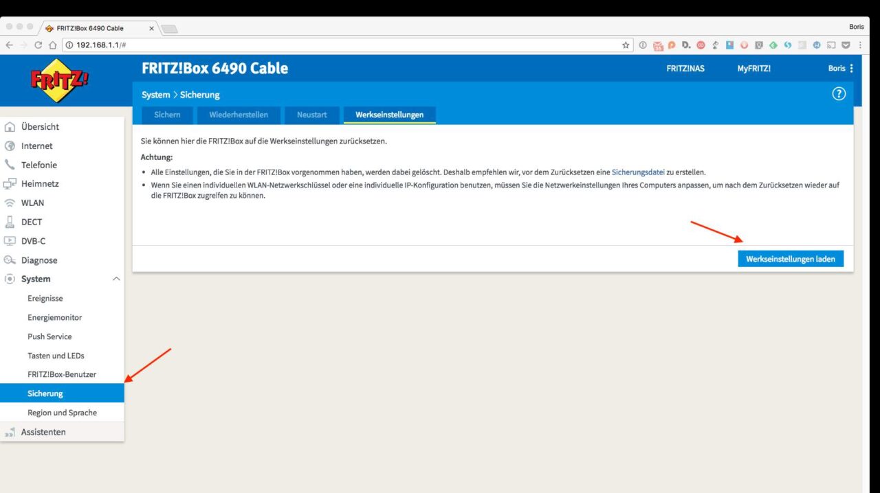 Fritz Repeater 600 Auf Werkseinstellungen Zurücksetzen Anleitung: Fritzbox per Browser neu starten oder zurücksetzen - Tutonaut.de