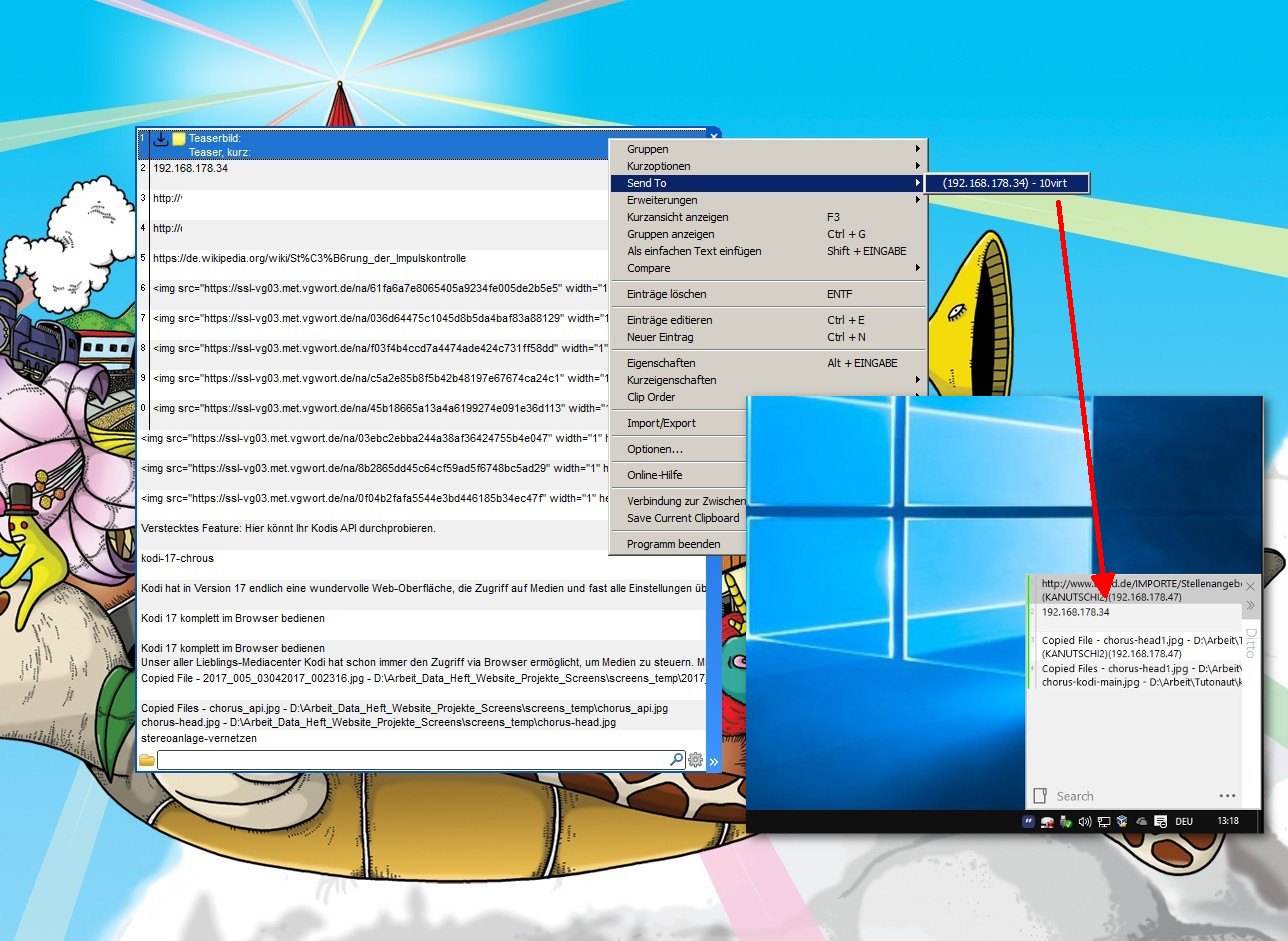 Anleitung MultiClipboard Ditto im Netzwerk teilen Der Tutonaut