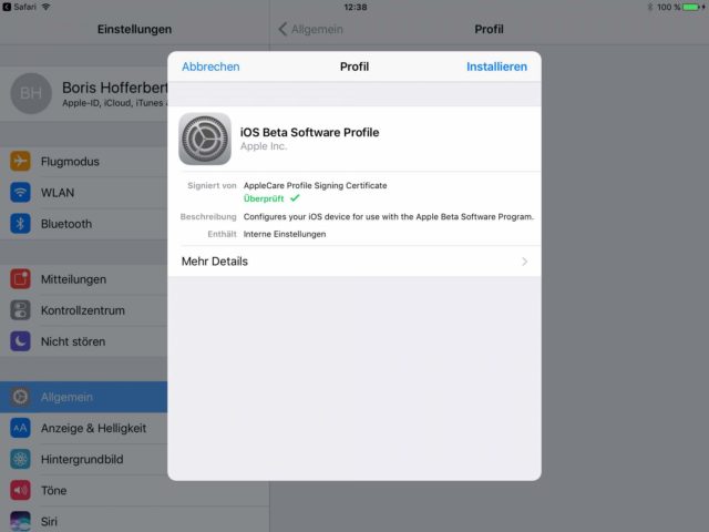 iOS 11 Beta Profil