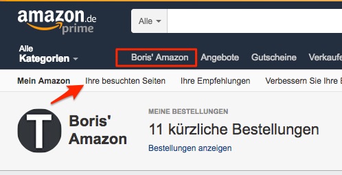 Amazon besuchte Seiten