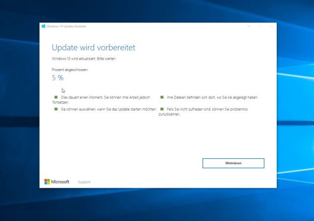 Windows 10 Update-Vorgang