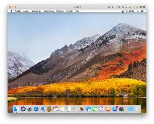 Fertig: MacOS High Sierra läuft in Parallels Lite.