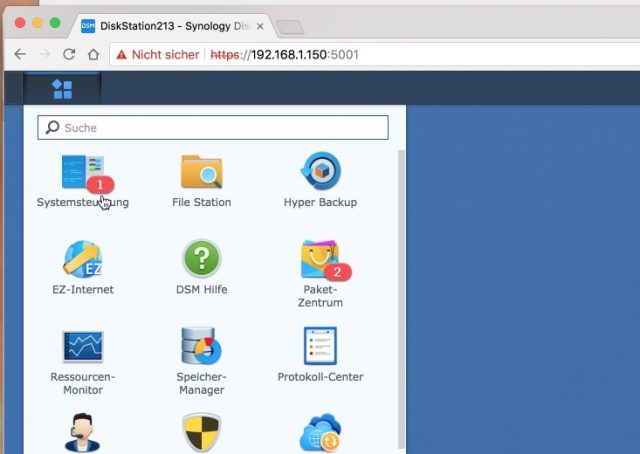 Synology Systemsteuerung