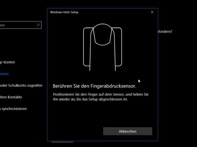 Fingerabdruck Windows 10