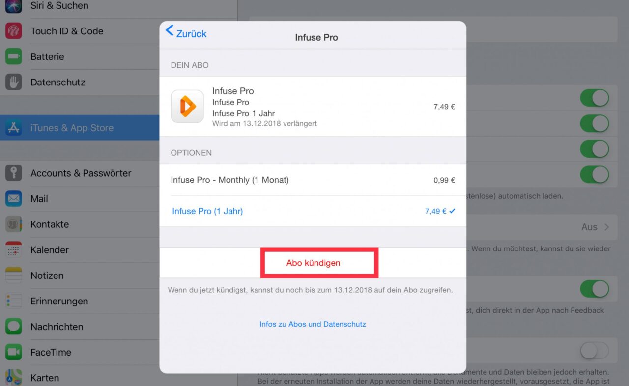 Anleitung AppAbos auf dem iPhone oder iPad kündigen Tutonaut.de