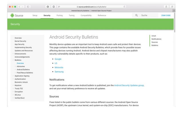 Security Bulletins Google