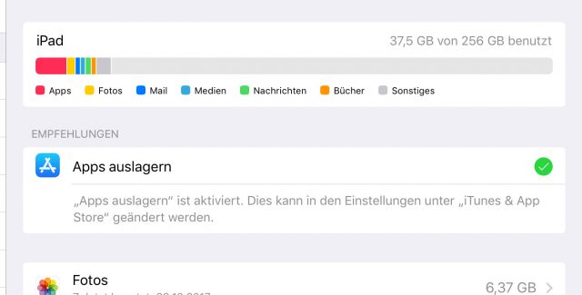Apps automatisch auslagern iOS 11