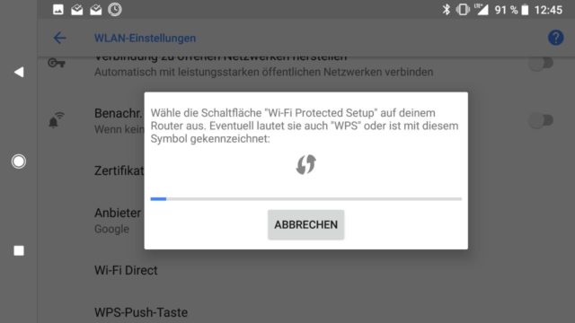 Android WPS WLAN
