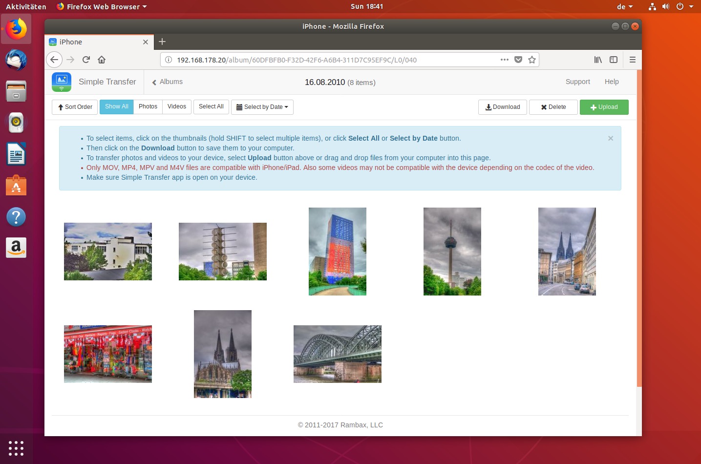 Mit Simple Photos ist die Bildübertragung vom iPhone auf Linux ein Klacks.