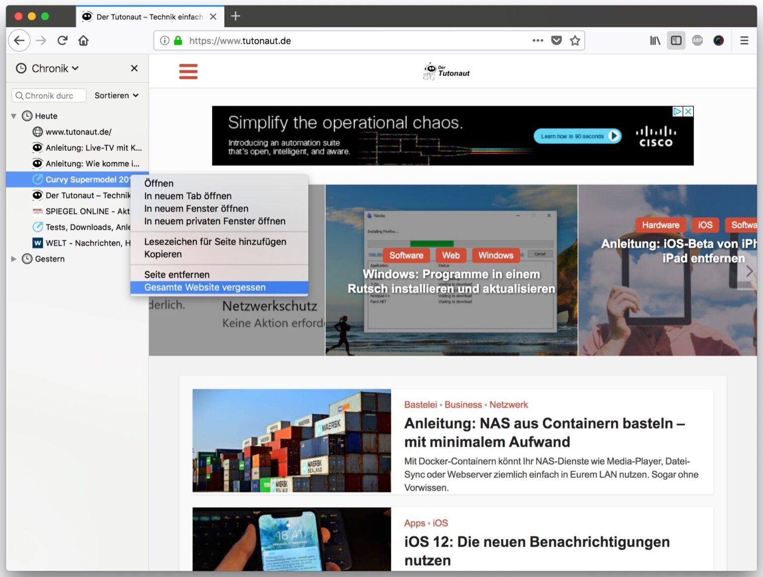 Anleitung Einzelne Seiten aus dem BrowserVerlauf löschen Tutonaut.de