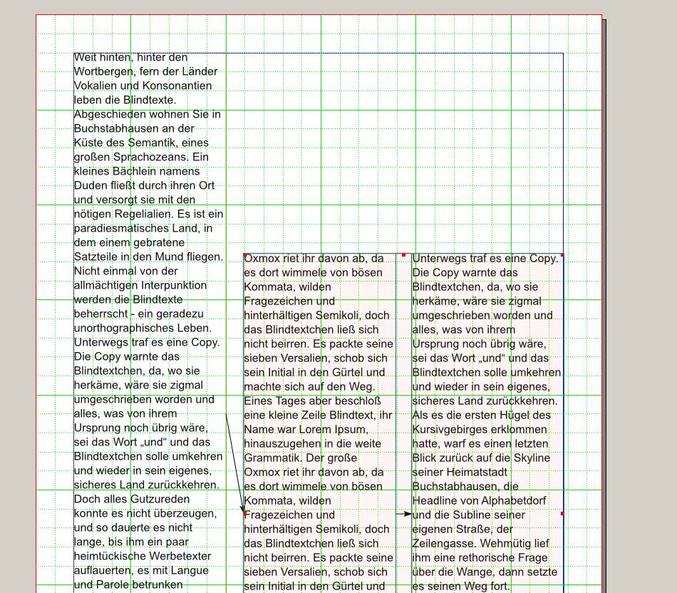 scribus 3 spalten layout