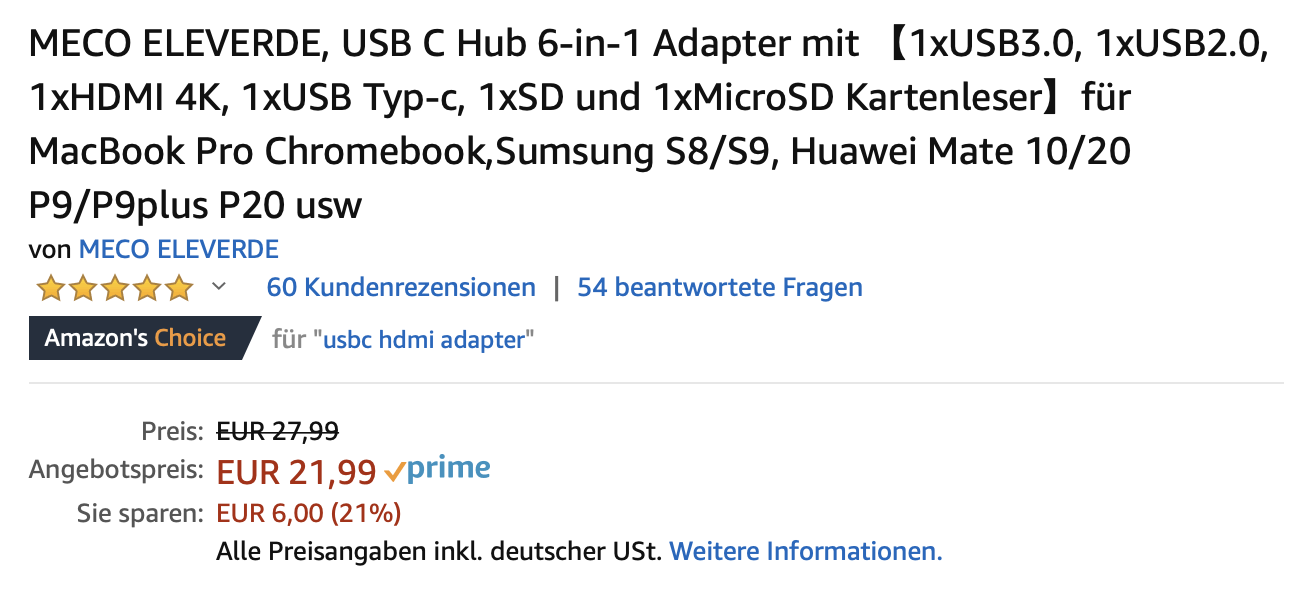 Sieht nach Fake aus, ist aber hier tatsächlich keines: Das Produkt scheint wirklich gut zu sein. (Bild: Screenshot Amazon.de)