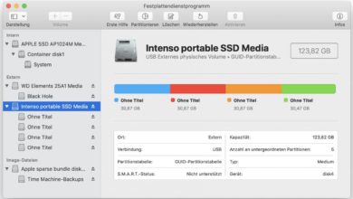 Festplatten für MacOS formatieren.