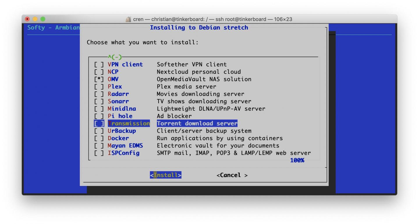 Armbian hat einen textbasierten Paketmanager, mit dem Ihr OpenMediaVault installieren könnt.