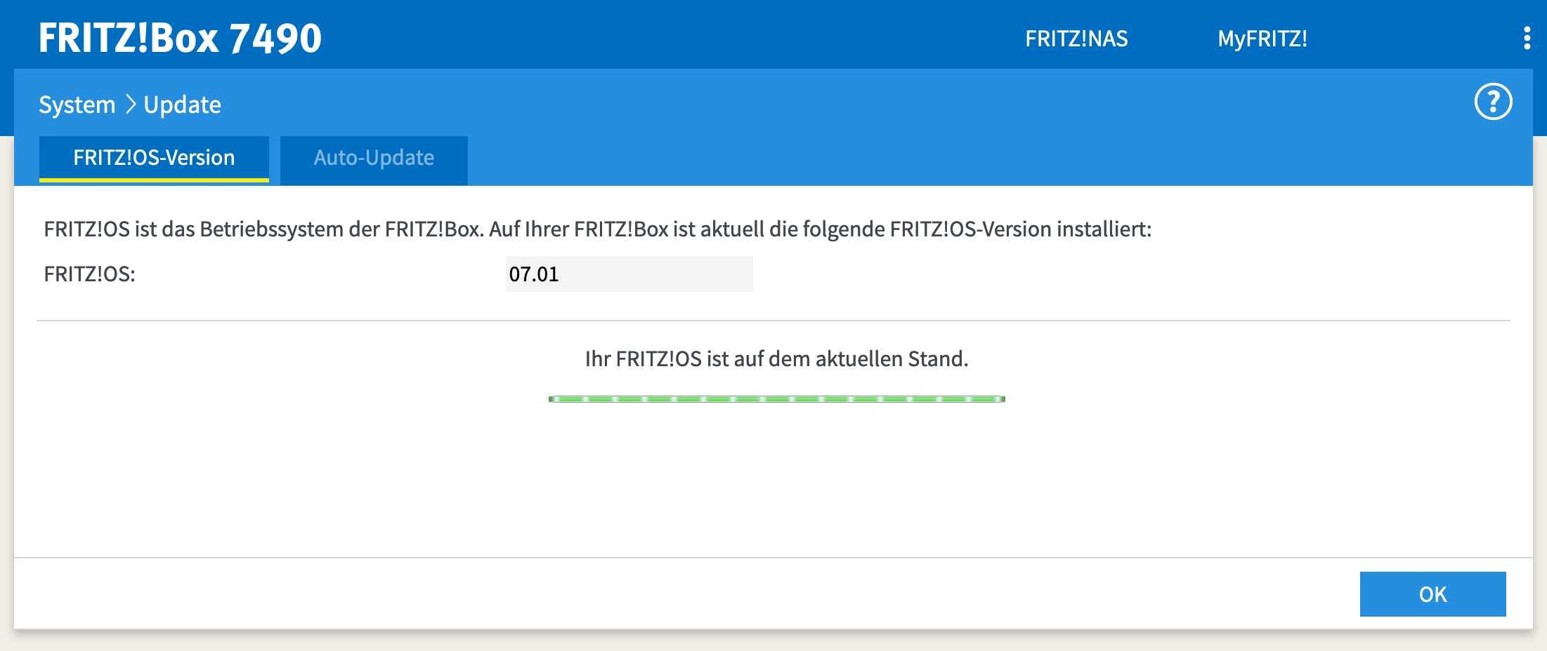 Wichtig ist, dass die FritzBox FritzOS 7 unterstützt.