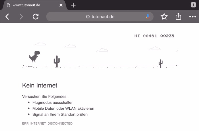 Chrome has a hidden T-Rex dinosaur game only for offline mode. But now, you  can enjoy it any time!