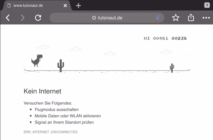 Kein Internet Spielt Das Dino Spiel In Google Chrome Tutonaut De Kein Internet Spielt Das Dino Spiel In Google Chrome Tutonaut De