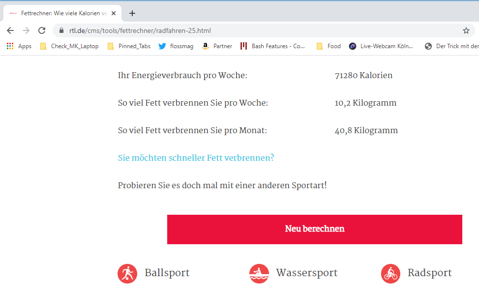 Apotheken Umschau Kalorienrechner Language:de - Die Kalorie Eine Heimliche Heldin Apotheken Umschau - 15 online kalorien rechner im vergleich radfahren tutonaut de / so lange du den berechneten wert mit vorsicht.