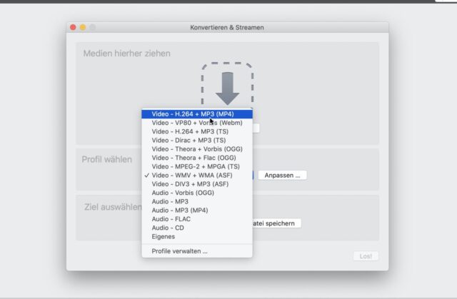 VLC konvertieren Profil