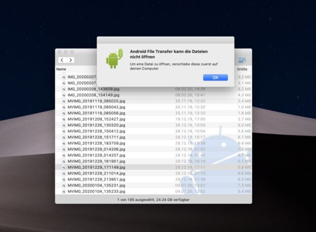 Android File Transfer Mac Error