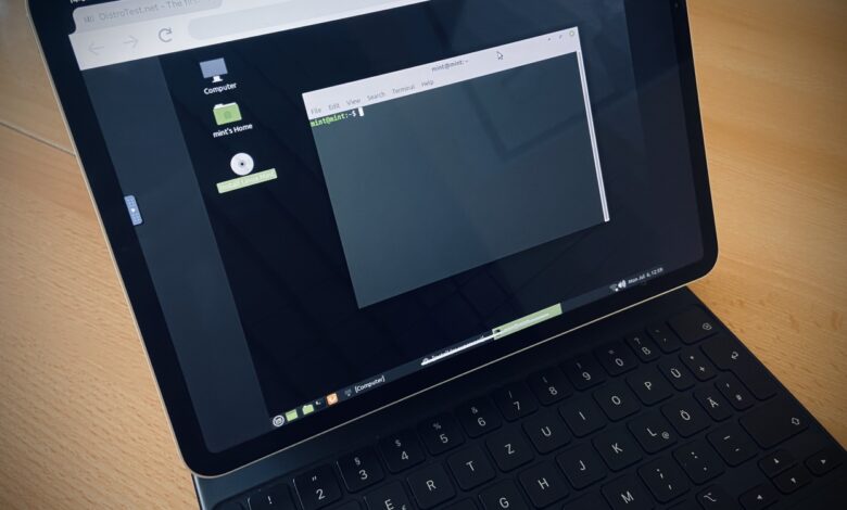 iPad Pro Linux Mint Distrotest