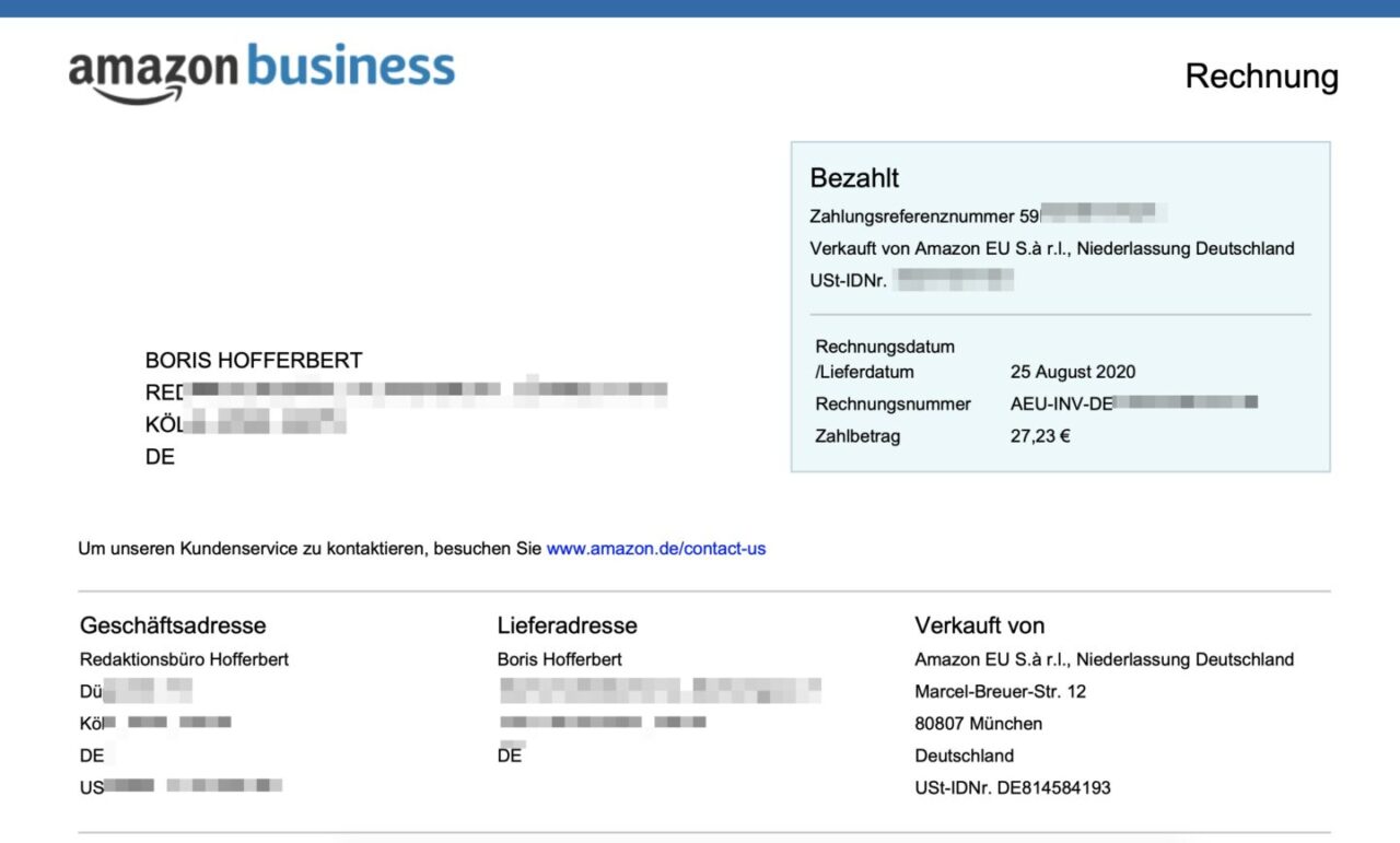 Amazon Business Rechnungen mit ausgewiesener Umsatzsteuer verwalten Tutonaut.de