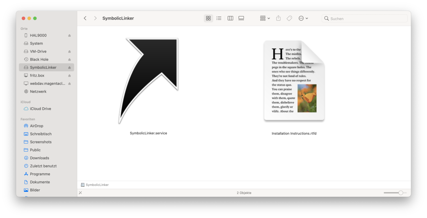 Der Symbolic Linker hilft bei der Erstellung von Symlinks am Mac.