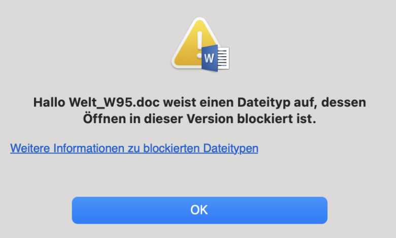 Word mag keine alten Doc-Dateien.