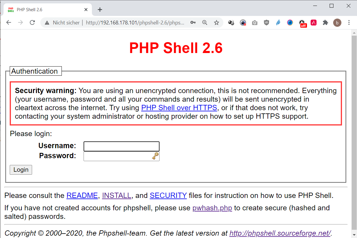 checkmk mit php shell screenshots