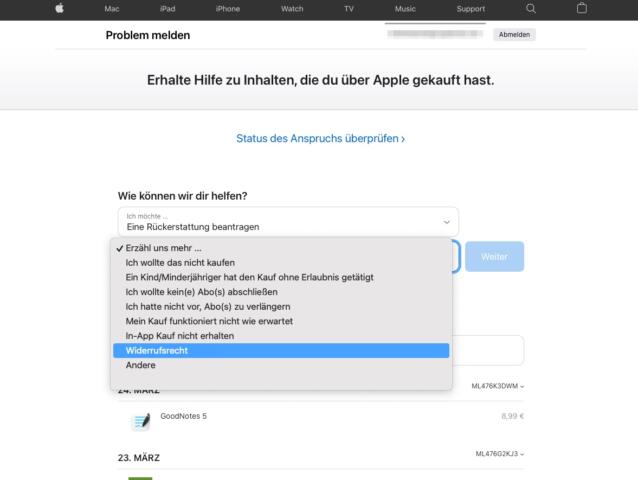 Apple_App_erstatten_Report_a_Problem