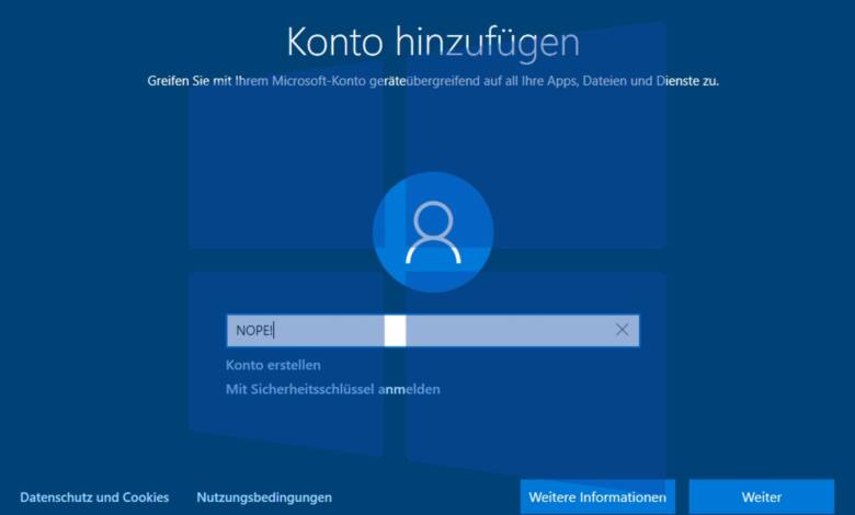 Windows 10 ohne Microsoft-Konto