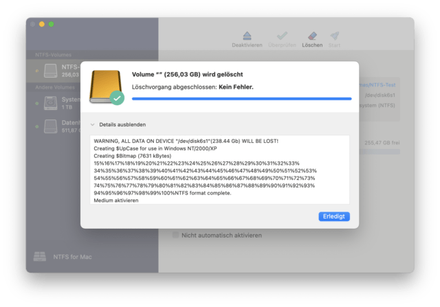 NTFS direkt am Mac formatieren? Kein Problem!