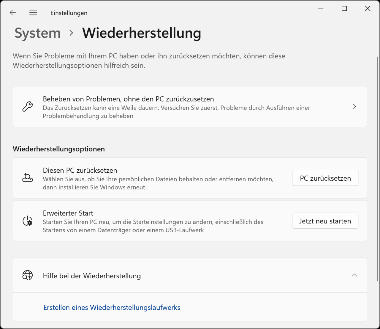 Windows 11 für den Verkauf zurücksetzen